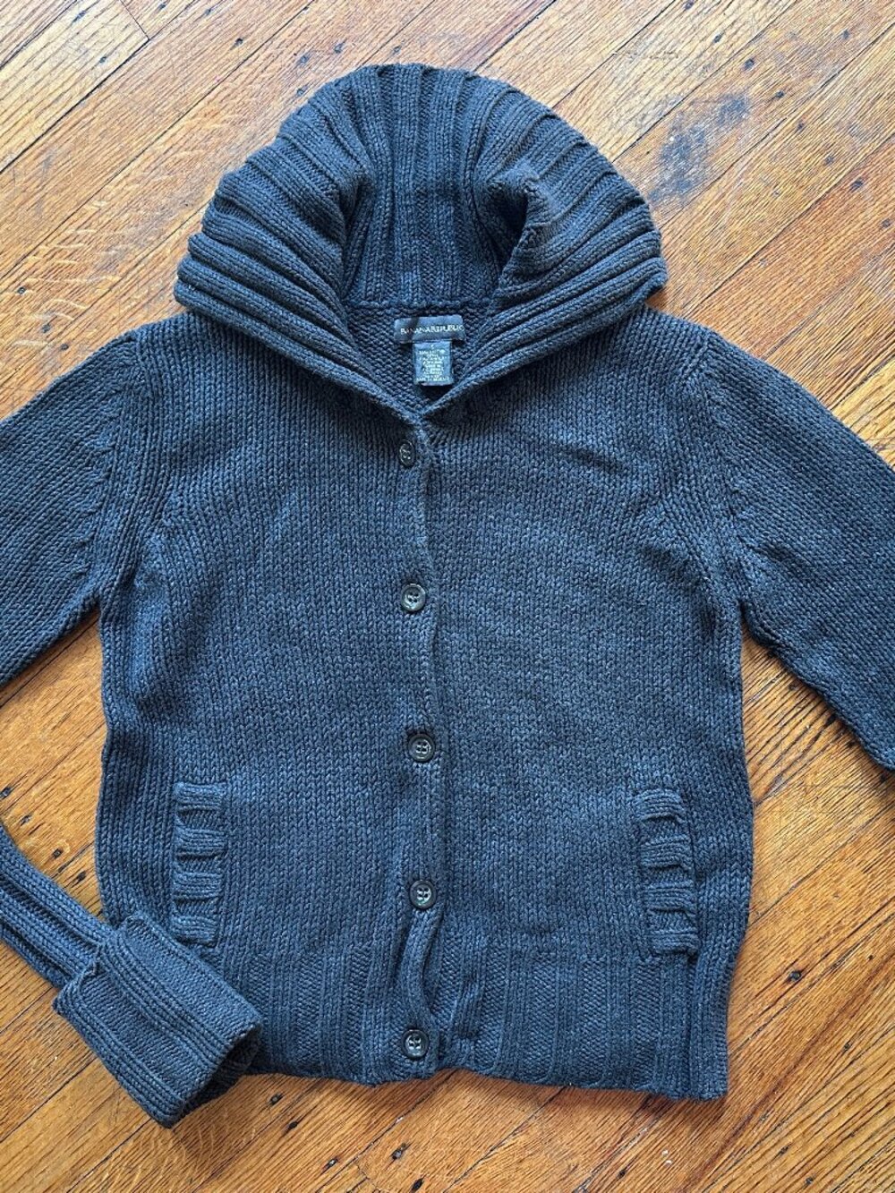 Vintage Banana Republic chunky-knit, button-up cardigan wmns Sz 6